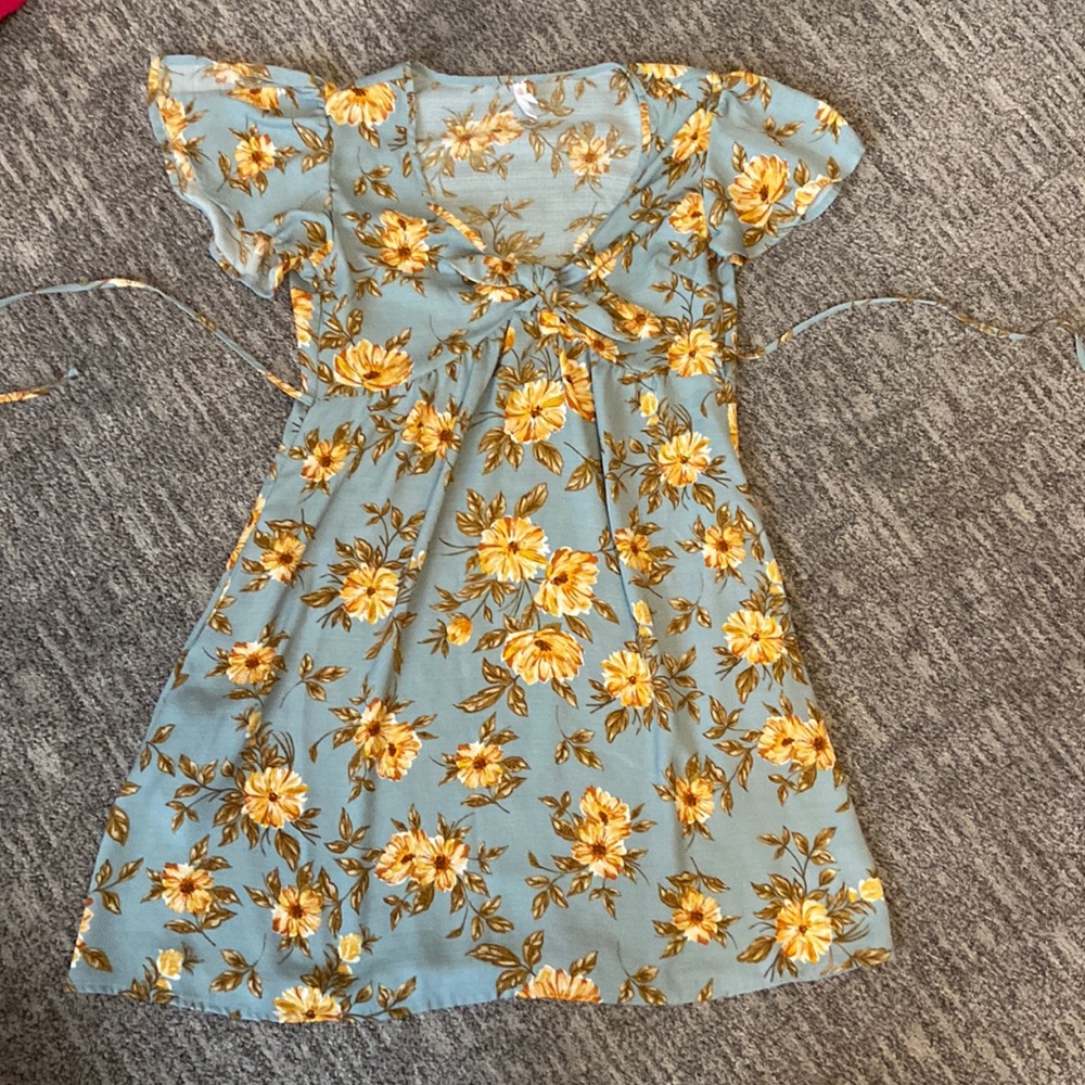 Blue floral dress